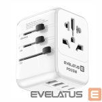Adapteriai Evelatus  35W World Travel Adapter 1PD & 2 Type-C & 2 USB Charger  09051 White