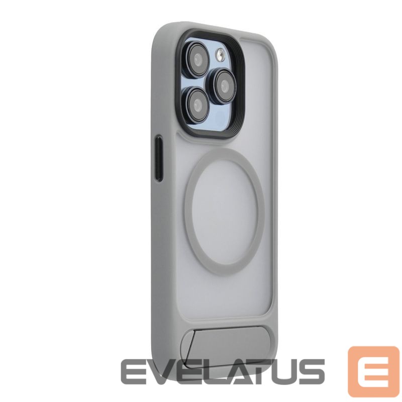 Nugarėlės dėklai Evelatus Apple iPhone 16 Rubber Coated MagSafe With Stand Case Silver
