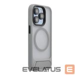 Nugarėlės dėklai Evelatus Apple iPhone 16 Pro Max Rubber Coated MagSafe With Stand Case Silver