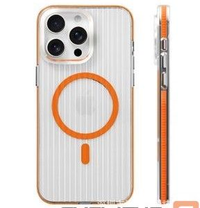 Nugarėlės dėklai Evelatus Apple iPhone 16 Pro Suitcase MagSafe Case Transparent Orange