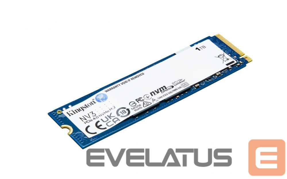 Kietasis diskas SDD Kingston SSD PCIE G4 M.2 NVME 1000GB/SNV3S/1000G