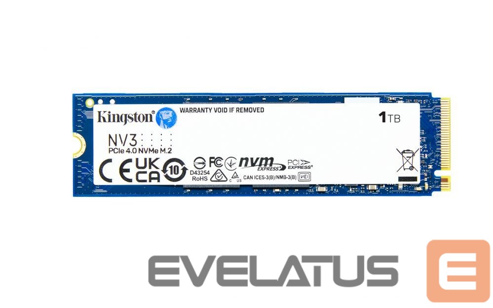 Kietasis diskas SDD Kingston SSD PCIE G4 M.2 NVME 1000GB/SNV3S/1000G