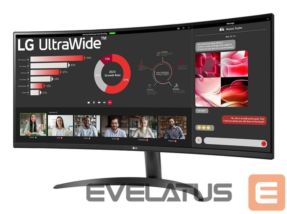 Monitoriai LG MONITOR LCD 34" VA/34WR50QK-B