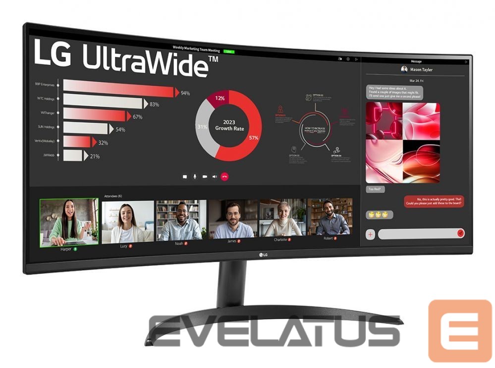 Monitoriai LG MONITOR LCD 34" VA/34WR50QK-B