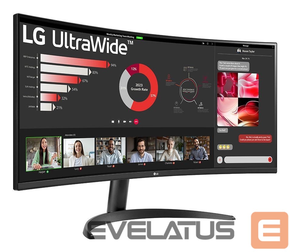 Monitoriai LG MONITOR LCD 34" VA/34WR50QK-B