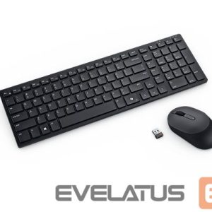 Kompiuterio klaviatūra Dell  | Silent Keyboard and Mouse | KM555 | Keyboard and Mouse Set | Wireless | Ukrainian (QWERTY) | Black | 2.4 GHz, Bluetooth 5.1 | Wireless connection 