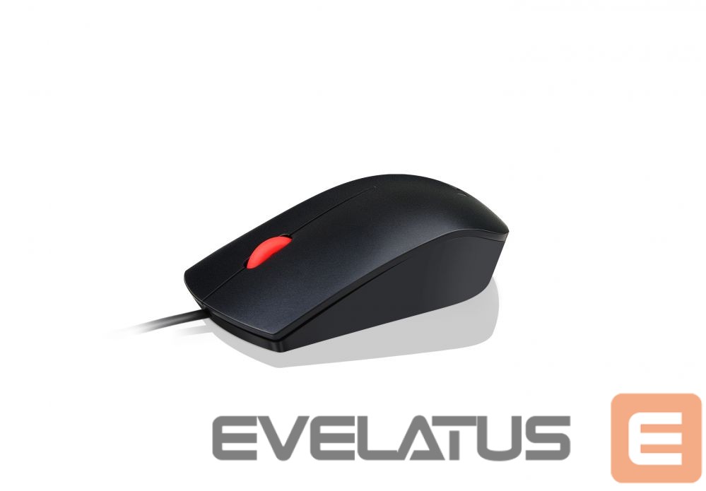 Kompiuterio pelė Lenovo Essential USB Wired Mouse, 1600 DPI, 1.8 m, 3 Buttons, Black