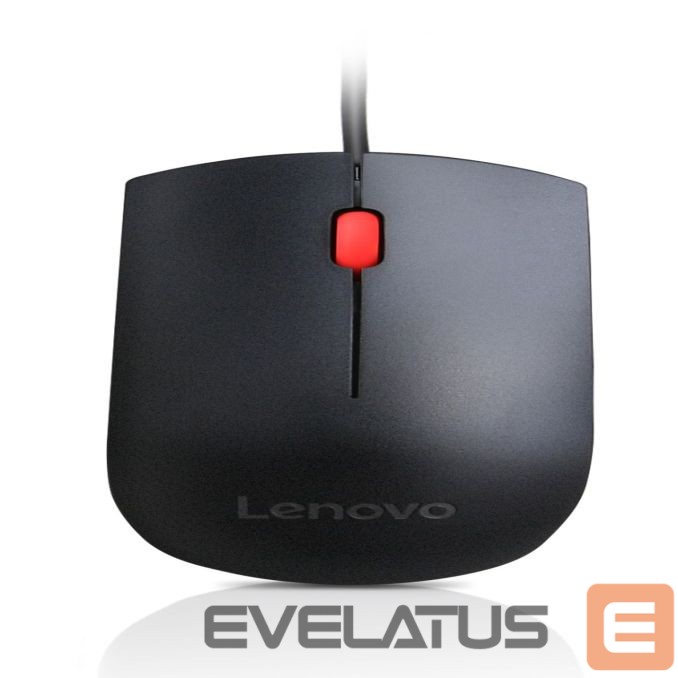 Kompiuterio pelė Lenovo Essential USB Wired Mouse, 1600 DPI, 1.8 m, 3 Buttons, Black