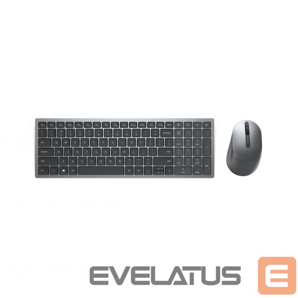 Kompiuterio klaviatūra Dell KM7120W Keyboard and Mouse Set, Wireless, Batteries included, NORD, Titan Gray