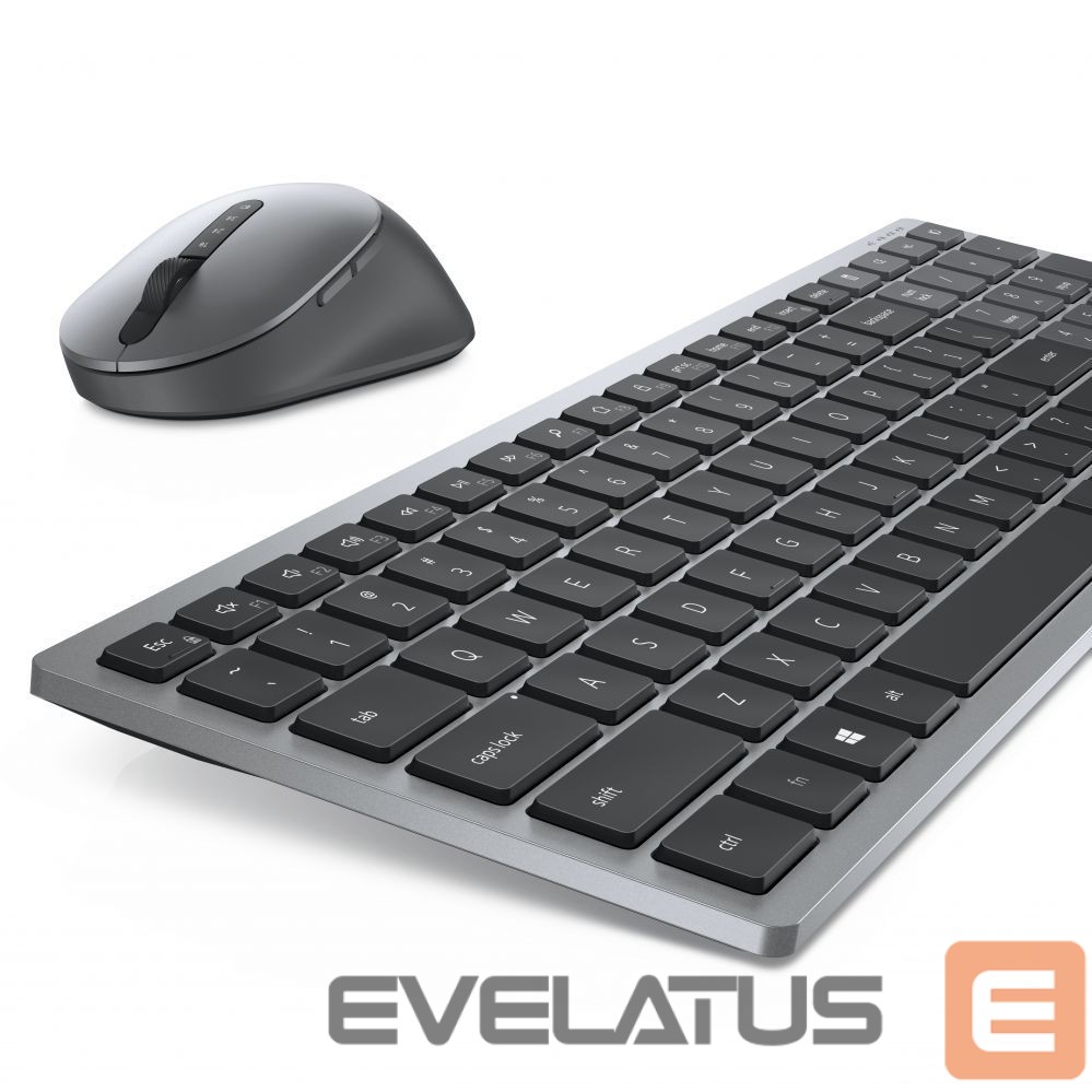 Kompiuterio klaviatūra Dell KM7120W Keyboard and Mouse Set, Wireless, Batteries included, NORD, Titan Gray