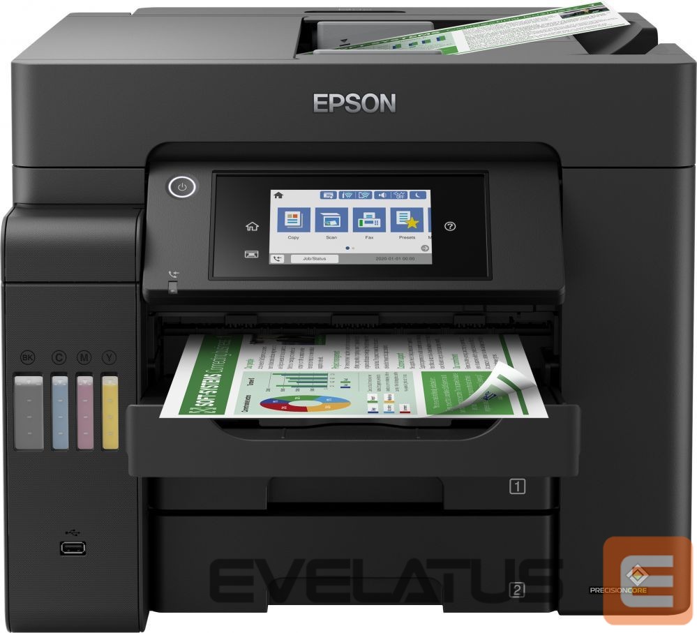 Spausdintuvai EPSON Multifunctional Printer EcoTank L6550 Colour, Inkjet, A4, Wi-Fi, Black