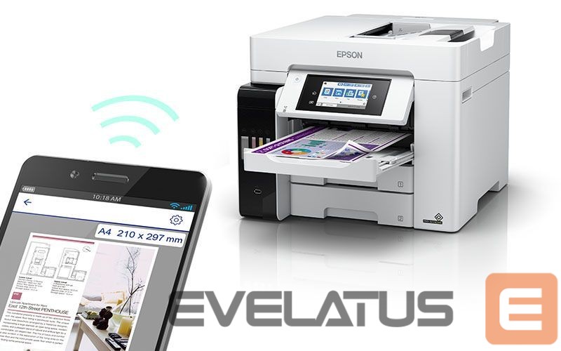 Spausdintuvai EPSON Multifunctional Printer EcoTank L6580 Colour, Inkjet, A4, Wi-Fi, Light Grey
