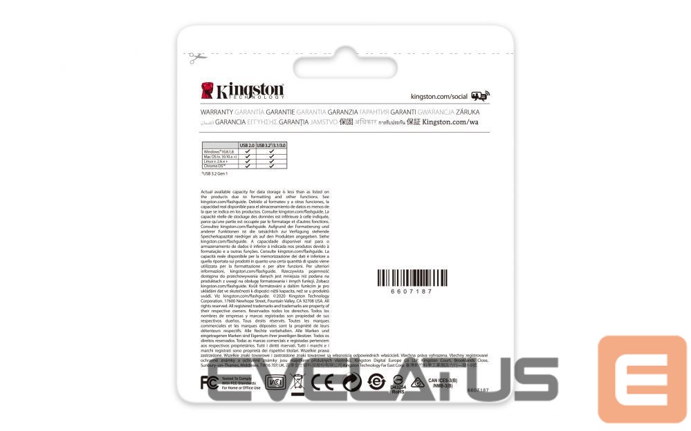 USB atmintinė Kingston USB Flash Drive DataTraveler Kyson 256 GB, Type-A USB 3.2 Gen 1, Silver