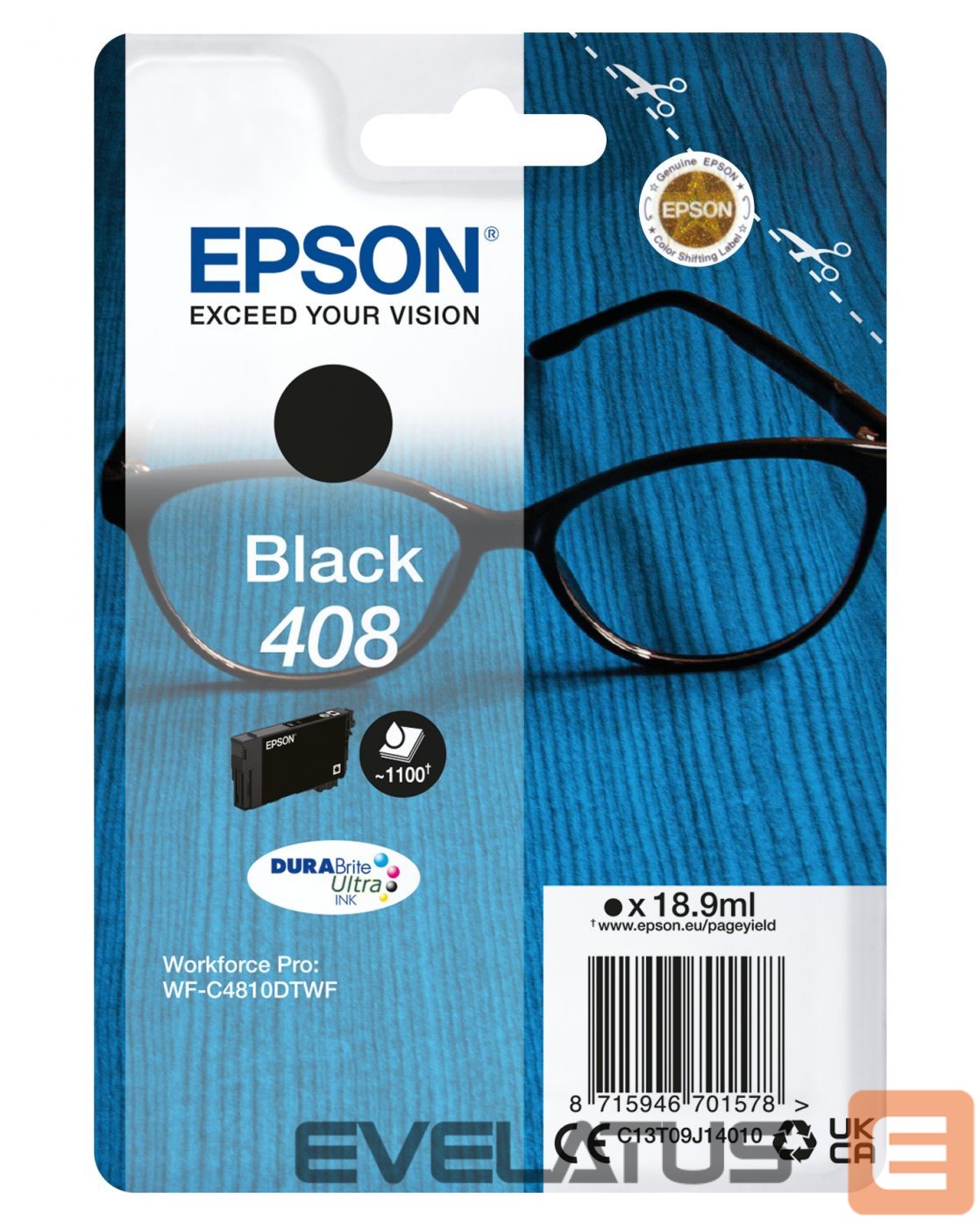 Eksploatacinės medžiagos spausdintuvams EPSON DURABrite Ultra 408L Ink cartrige, Black