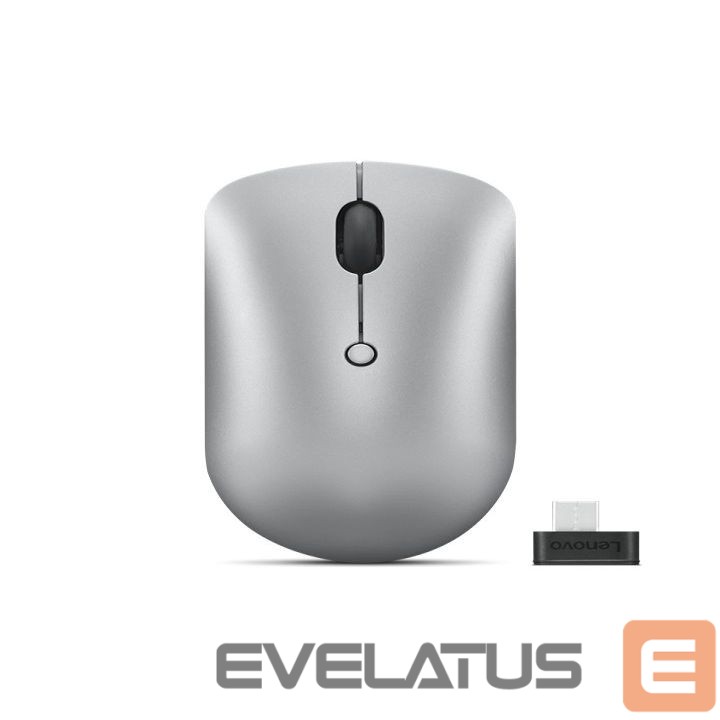 Kompiuterio pelė Lenovo Wireless Compact Mouse 540 Cloud Grey, 2.4G Wireless via USB-C receiver