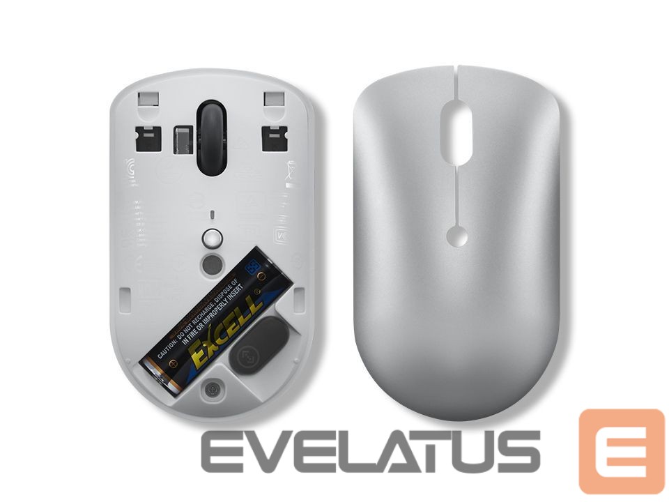 Kompiuterio pelė Lenovo Wireless Compact Mouse 540 Cloud Grey, 2.4G Wireless via USB-C receiver