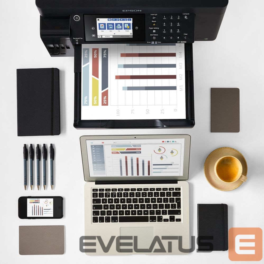 Spausdintuvai EPSON EcoTank L15160 Colour, Inkjet, Multicunctional Printer, A3+, Wi-Fi, Black