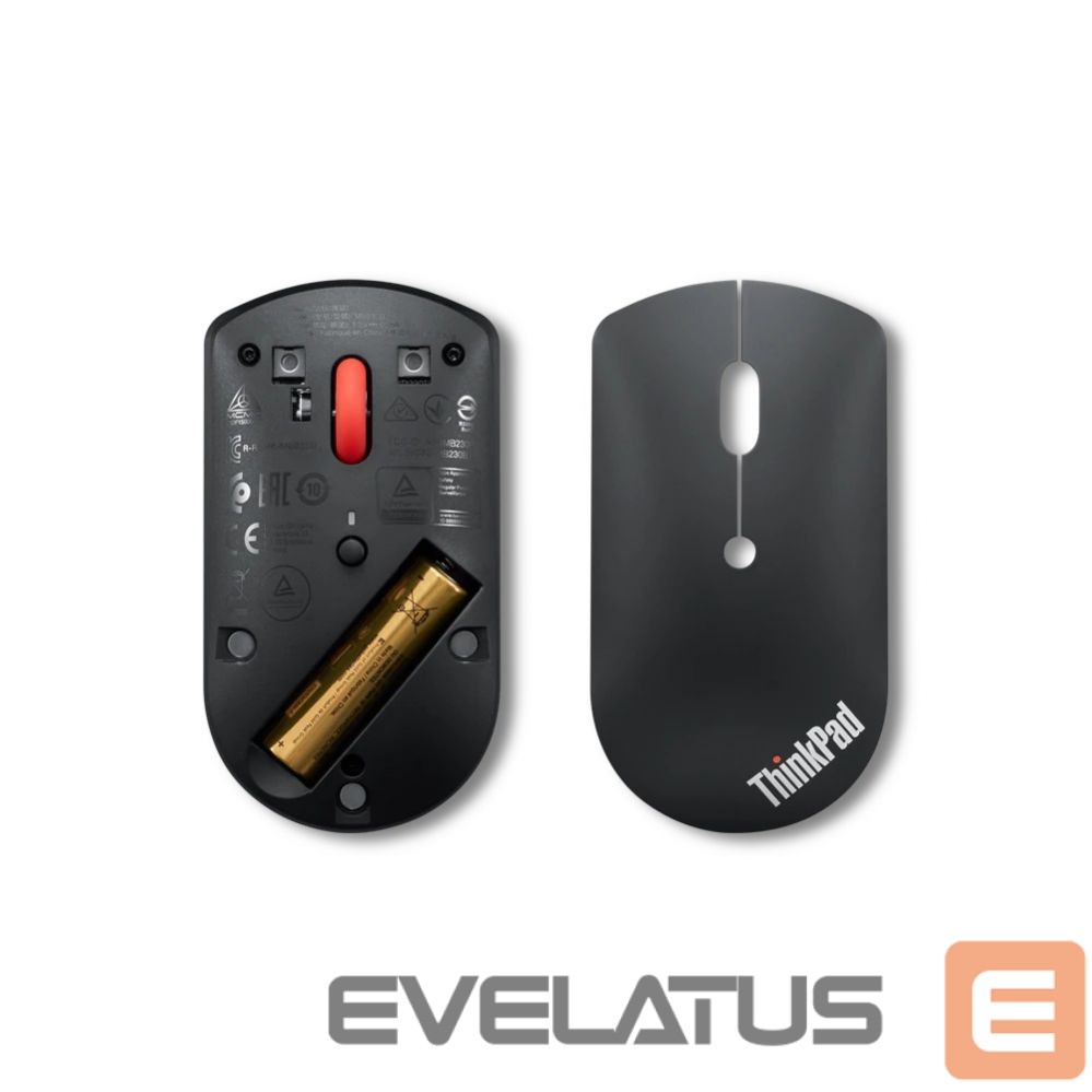 Kompiuterio pelė Lenovo ThinkPad Bluetooth Silent Mouse Black, Bluetooth 5.0