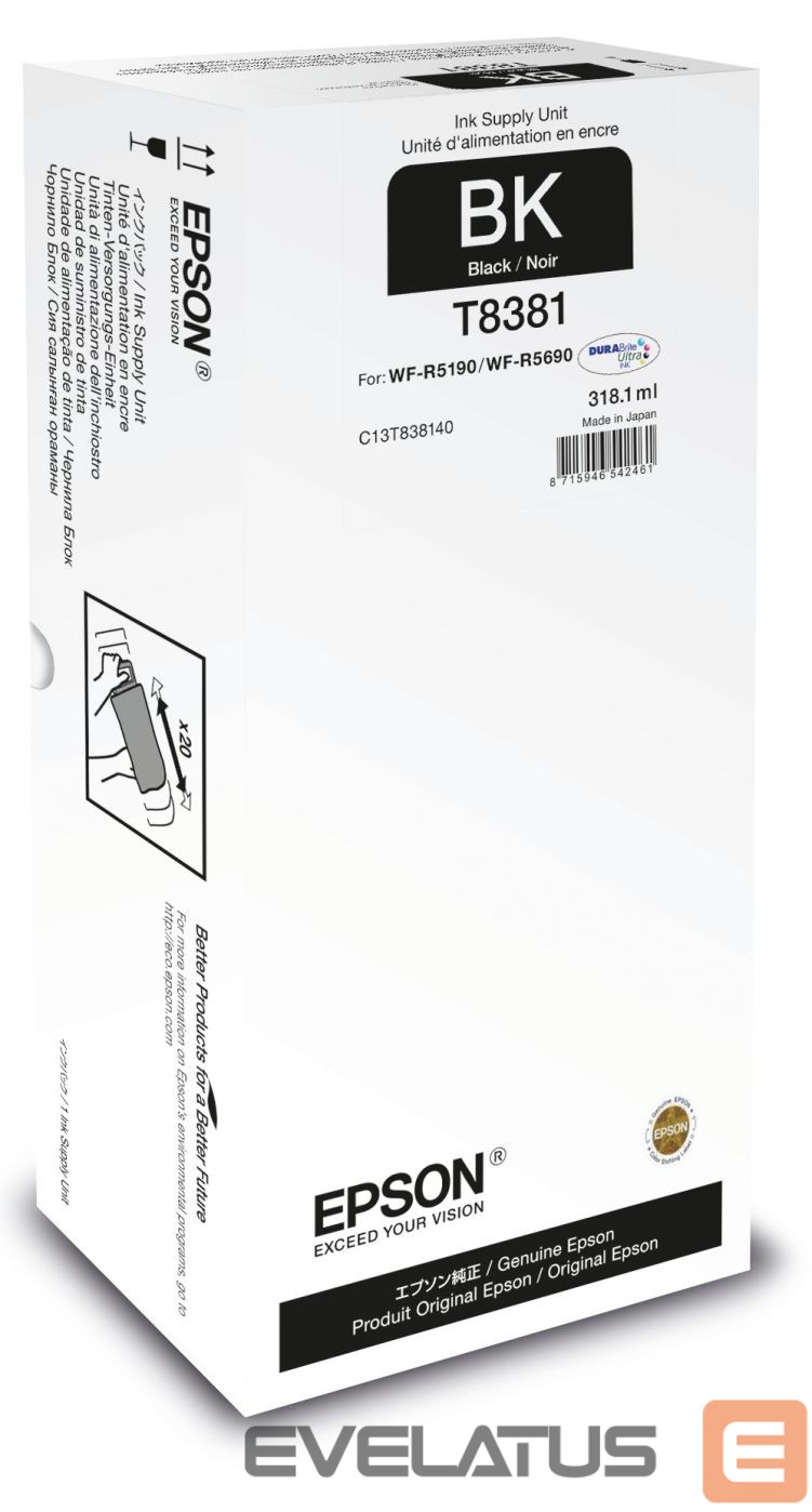 Eksploatacinės medžiagos spausdintuvams EPSON XL Ink Supply Unit WorkForce Pro WF-R5xxx series Black