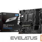 Intel procesoriaus pagrindinė plokštė MSI  PRO B760M-P DDR4 Processor family Intel, Processor socket  LGA1700, DDR4 DIMM, Memory slots 4, Supported hard disk drive interfaces 	SATA, M.2, Number of SATA connectors 4, Chipset Intel B760, mATX 