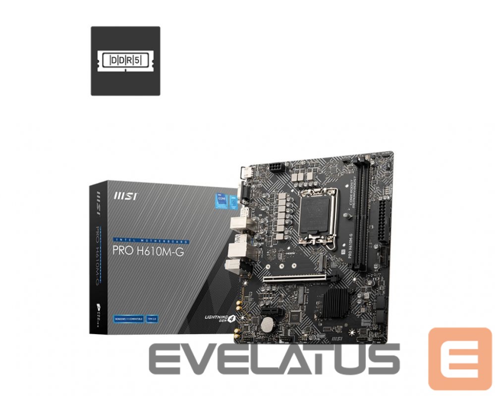 Intel procesoriaus pagrindinė plokštė MSI PRO H610M-G