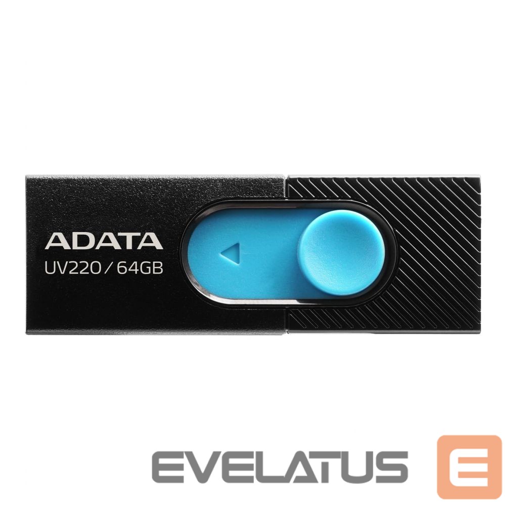 USB atmintinė ADATA UV220 64GB USB Flash Drive, Black/Blue