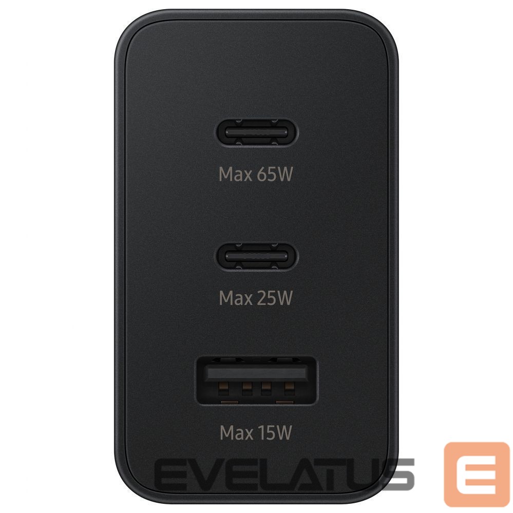 Adapteriai Samsung Samsung charger 2x USB Type C / USB PPS, Power Delivery PD 65W, QC 3.0, AFC, FCP black (EP-T6530NBEGEU)