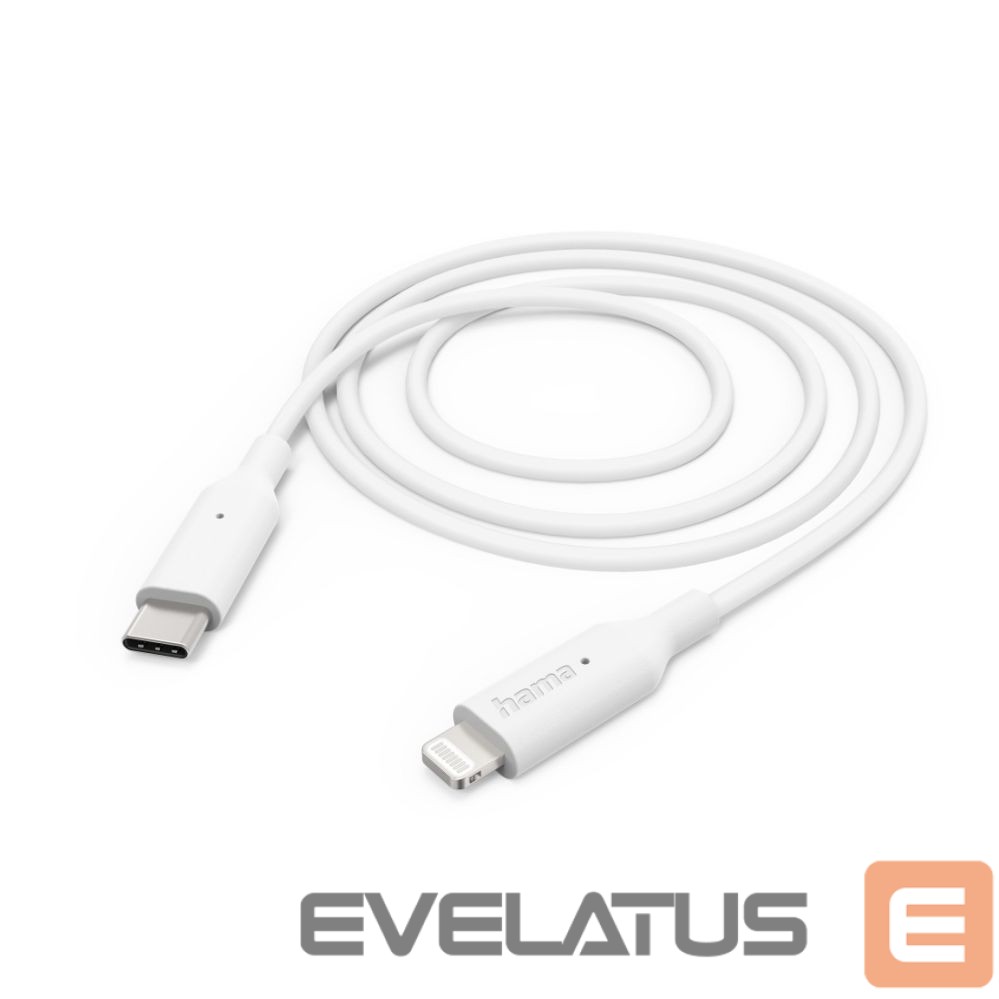 Kabelis Hama Hama 00201598 Charging Cable, USB-C - Lightning 1m white