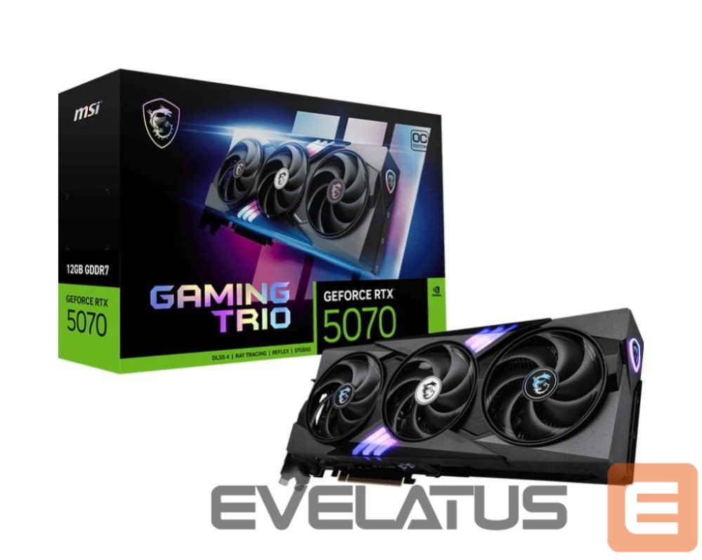 Vaizdo plokštės / Vaizdo plokštės MSI Graphics Card||NVIDIA GeForce RTX 5070|12 GB|GDDR7|192 bit|PCIE 5.0 16x|Triple slot Fansink|1xHDMI|3xDisplayPort|RTX507012GGAMTRIOOC