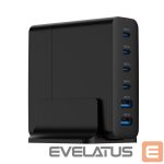 Įkrovikliai ir kabeliai Gembird  CHARGER USB UNIVERSAL 6P 75W/TA-UC-2A4C-PD75-01-BK 