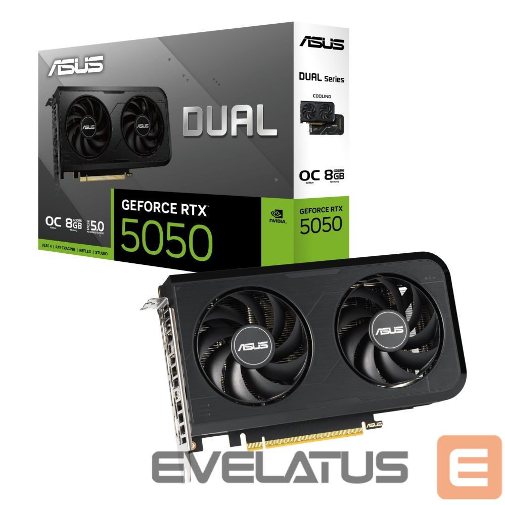 Vaizdo plokštės / Vaizdo plokštės Asus Graphics Card||NVIDIA GeForce RTX 5050|8 GB|GDDR6|128 bit|PCIE 5.0 16x|Dual Slot Fansink|DUAL-RTX5050-O8G