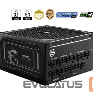 Maitinimo blokas MSI  Power Supply||MAG A1000GL PCIE5 II|ATX 3.1|1000 Watts|Efficiency 80 PLUS GOLD|PFC Active|MAGA1000GLPCIE5II 