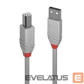 Kabelis LINDY  CABLE USB2 A-B 2M/ANTHRA GREY36683 