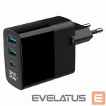 Įkrovikliai ir kabeliai Gembird  CHARGER USB 30W 3PORT/TA-UC-PDQC30LCD-BK-02 