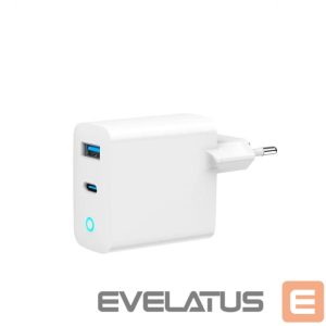 Įkrovikliai ir kabeliai Gembird  CHARGER USB 65W 2PORT/TA-UC-PDQC65L-W-01 
