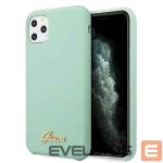 Nugarėlės dėklai Guess  Guess GUHCN58LSLMGG iPhone 11 Pro zielony/green hard case Silicone Vintage Gold Logo