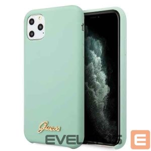 Nugarėlės dėklai Guess  Guess GUHCN58LSLMGG iPhone 11 Pro zielony/green hard case Silicone Vintage Gold Logo