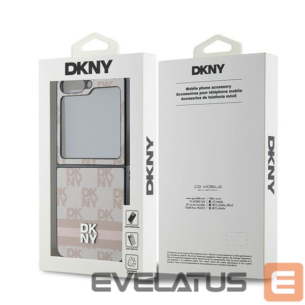Nugarėlės dėklai DKNY DKNY Checkered Pattern Printed Stripes Case for Samsung Galaxy Z Flip 6 - Pink