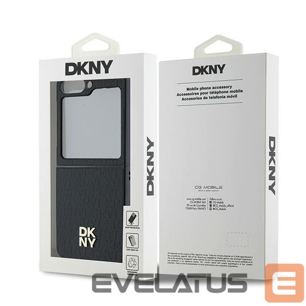Nugarėlės dėklai DKNY DKNY Repeat Pattern Stack Logo Case for Samsung Galaxy Z Flip6 - Black