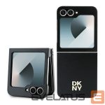 Nugarėlės dėklai DKNY  DKNY Leather Metal Stack Logo Case for Samsung Galaxy Z Flip 6 - Black 