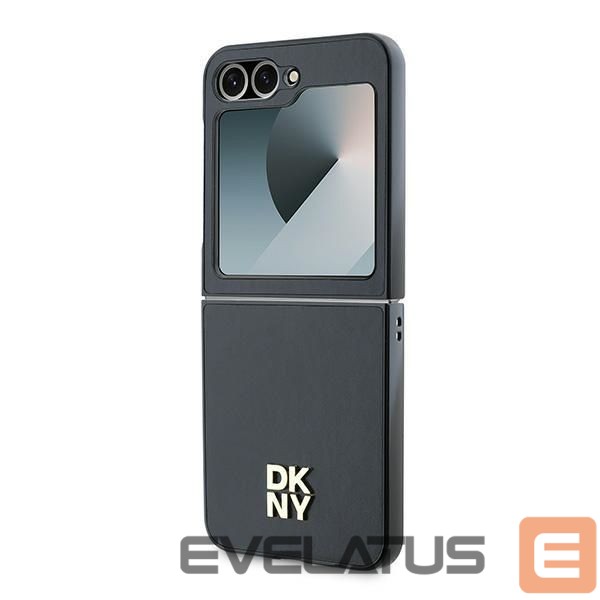 Nugarėlės dėklai DKNY DKNY Leather Metal Stack Logo Case for Samsung Galaxy Z Flip 6 - Black