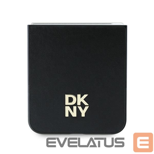 Nugarėlės dėklai DKNY DKNY Leather Metal Stack Logo Case for Samsung Galaxy Z Flip 6 - Black