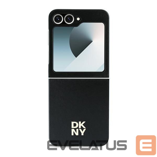 Nugarėlės dėklai DKNY DKNY Leather Metal Stack Logo Case for Samsung Galaxy Z Flip 6 - Black