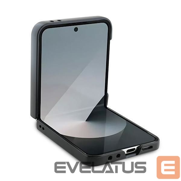 Nugarėlės dėklai DKNY DKNY Leather Metal Stack Logo Case for Samsung Galaxy Z Flip 6 - Black