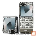 Nugarėlės dėklai DKNY  DKNY Repeat Pattern Bottom Stripe Case for Samsung Galaxy Z Flip 6 - Brown 