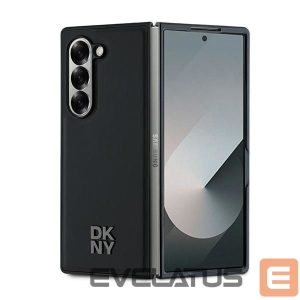 Nugarėlės dėklai DKNY  DKNY Magsafe Plain Leather Metal Stack Logo Case for Samsung Galaxy Z Fold 6 - Black 