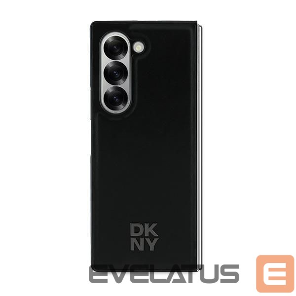 Nugarėlės dėklai DKNY DKNY Magsafe Plain Leather Metal Stack Logo Case for Samsung Galaxy Z Fold 6 - Black