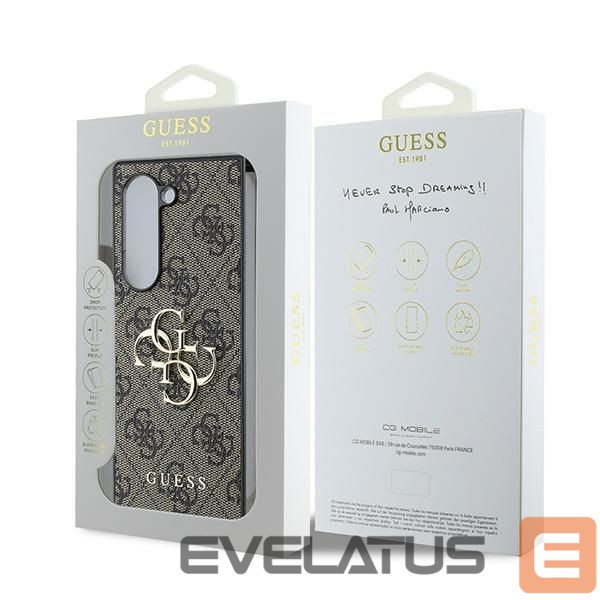 Nugarėlės dėklai Guess Guess Leather 4G Metal Logo Case for Samsung Galaxy Z Fold 6 - Brown