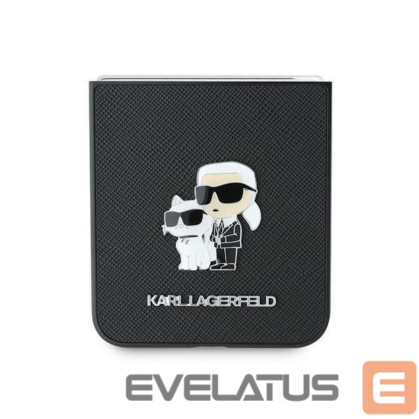 Nugarėlės dėklai Karl Lagerfeld Karl Lagerfeld Saffiano Metal Pin Case for Samsung Galaxy Z Flip 6 - Black
