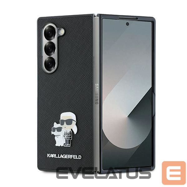 Nugarėlės dėklai Karl Lagerfeld Karl Lagerfeld Saffiano Metal Pin Case for Samsung Galaxy Z Fold 6 - Black